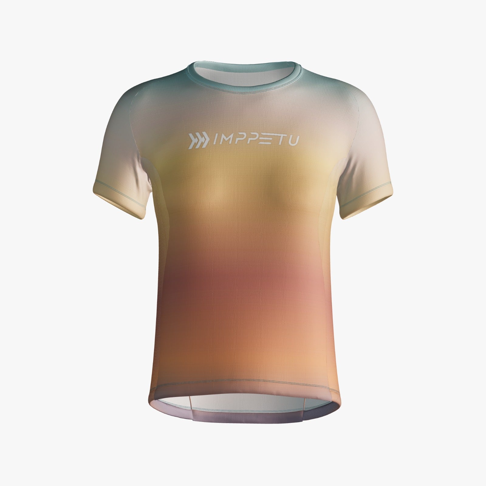 Render 3D detallado de camiseta técnica IMPPETU mostrando tecnología de ventilación y materiales sostenibles